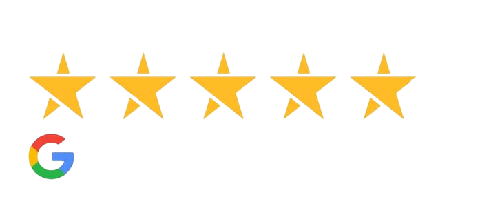 Five gold stars with Google logo indicating customer reviews for La Jolla Family Smile Design