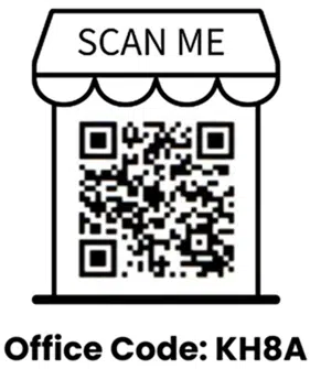 QR code for La Jolla Family Smile Design office, labeled "SCAN ME" with office code KH8A.
