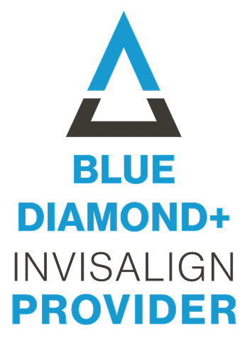 Blue Diamond+ Invisalign Provider logo.